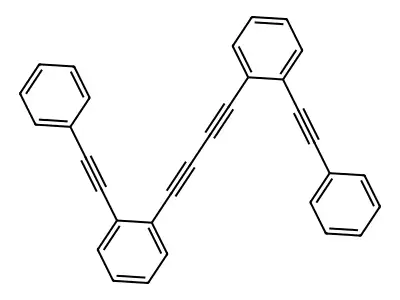 Benzene, 1,1'-(1,3-butadiyne-1,4-diyl)bis[2-(phenylethynyl)- structure