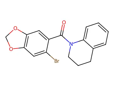 (6-bromo-1,3-benzodioxol-5-yl)-(3,4-dihydro-2H-quinolin-1-yl)methanone structure