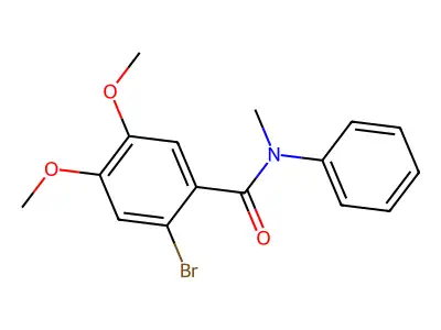 2-bromo-4,5-dimethoxy-N-methyl-N-phenylbenzamide structure