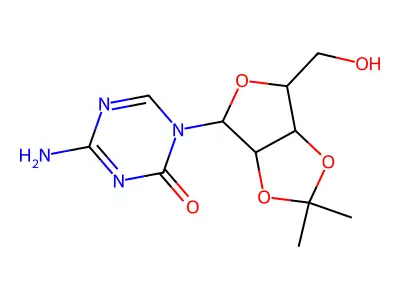 4-Amino-1-(6-(hydroxymethyl)-2,2-dimethyltetrahydrofuro[3,4-d][1,3]dioxol-4-yl)-1,3,5-triazin-2(1H)-one structure