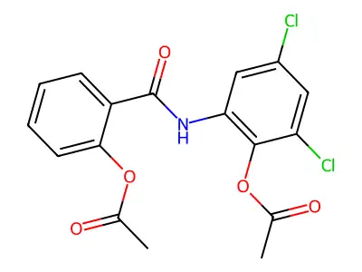 Benzamide, 2-(acetyloxy)-N-(2-(acetyloxy)-3,5-dichlorophenyl)- structure