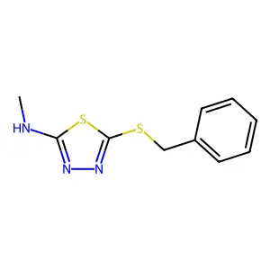 5-(benzylthio)-N-methyl-1,3,4-thiadiazol-2-amine structure