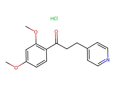 1-Propanone, 1-(2,4-dimethoxyphenyl)-3-(4-pyridinyl)-, hydrochloride structure