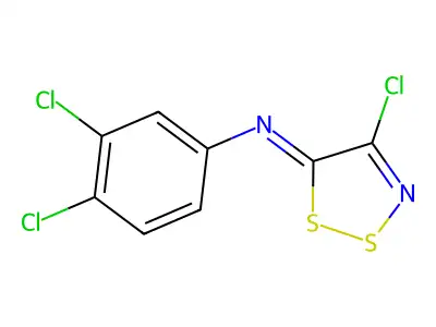 4-chloro-N-(3,4-dichlorophenyl)dithiazol-5-imine structure