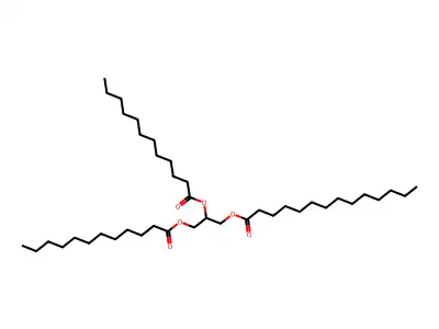 2,3-Bis((1-oxododecyl)oxy)propyl tetradecanoate structure