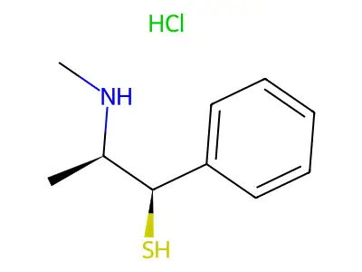 Benzenemethanethiol, alpha-(1-(methylamino)ethyl)-, hydrochloride, (R*,R*)-(+-)- structure