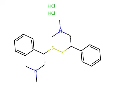 Benzeneethanamine, beta,beta'-dithiobis(N,N-dimethyl-, dihydrochloride, (S-(R*,R*))- structure
