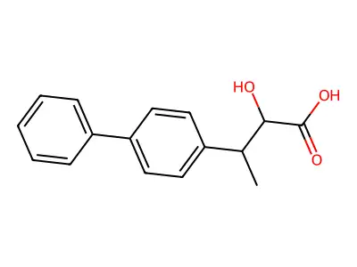 (1,1'-Biphenyl)-4-propanoic acid, alpha-hydroxy-beta-methyl- structure