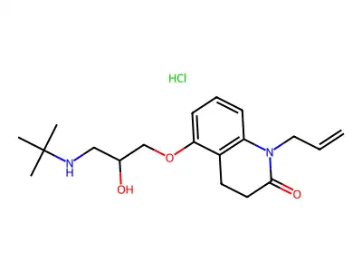 1-Allyl-5-(2-hydroxy-3-tert-butylamino)propoxy-3,4-dihydrocarbostyril hydrochloride structure
