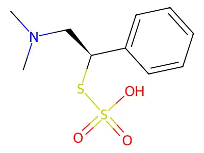 Thiosulfuric acid, S-(2-(dimethylamino)-1-phenylethyl) ester, (R)- structure