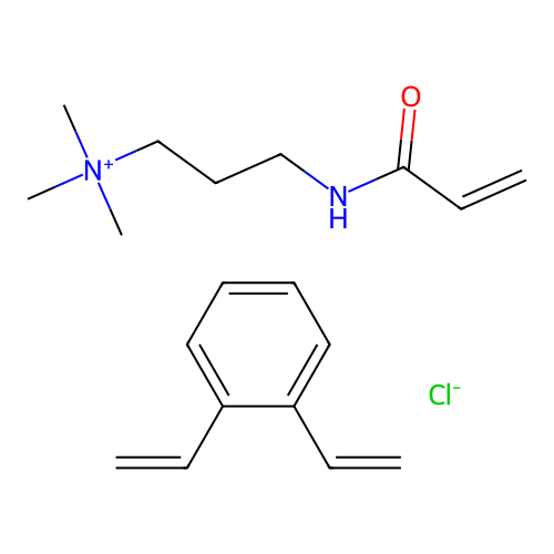 1,2-Bis(ethenyl)benzene;trimethyl-[3-(prop-2-enoylamino)propyl]azanium;chloride structure