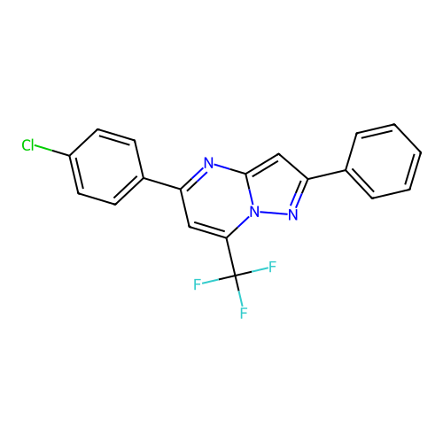 5-(4-Chlorophenyl)-2-phenyl-7-(trifluoromethyl)pyrazolo[1,5-a]pyrimidine structure
