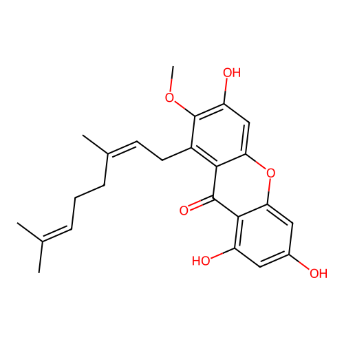 1-(3,7-Dimethylocta-2,6-dienyl)-3,6,8-trihydroxy-2-methoxyxanthen-9-one structure
