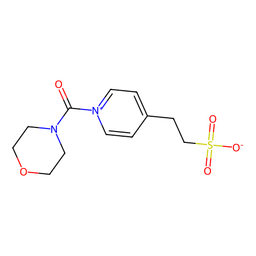 1-(Morpholinocarbonyl)-4-(2-sulphonatoethyl)pyridinium structure