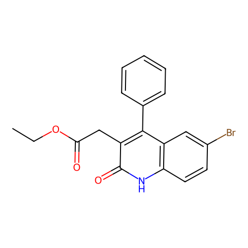 Ethyl (6-bromo-2-oxo-4-phenyl-1,2-dihydroquinolin-3-yl)acetate structure