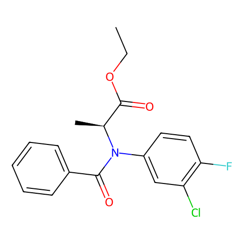Ethyl (2S)-2-[benzoyl-(3-chloro-4-fluoro-phenyl)amino]propanoate structure