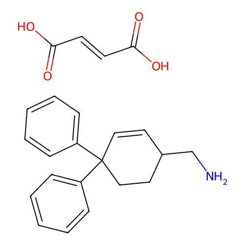 2-Cyclohexene-1-methylamine, 4,4-diphenyl-, maleate (1:1) structure