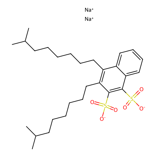 Naphthalenedisulfonic acid, diisononyl-, sodium salt (1:2) structure