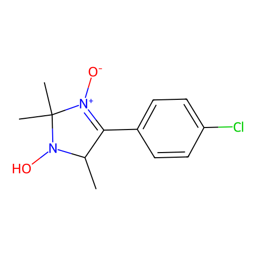4-(4-chlorophenyl)-2,2,5-trimethyl-2,5-dihydro-1H-imidazol-1-ol 3-oxide structure