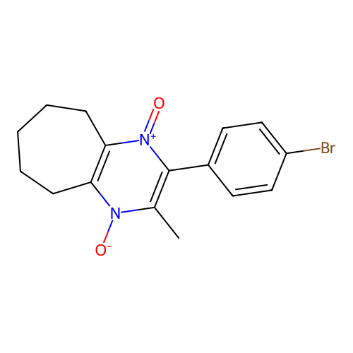 2-(4-bromophenyl)-3-methyl-6,7,8,9-tetrahydro-5H-cyclohepta[b]pyrazine 1,4-dioxide structure