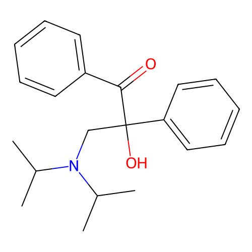 [alpha-Hydroxy-alpha-(N,N-diisopropylaminomethyl)benzyl]-(phenyl)-ketone structure