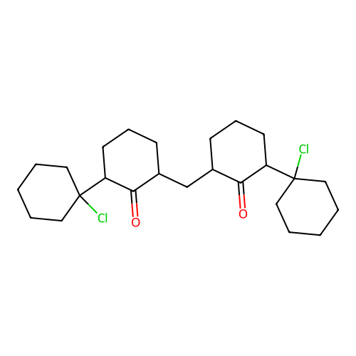 3,3'-Methanediylbis[1'-chloro-1,1'-bi(cyclohexyl)-2-one] structure
