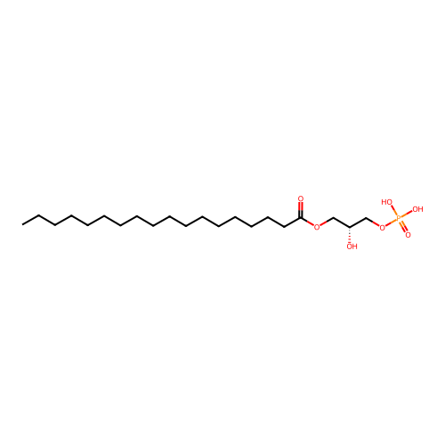 Octadecanoic acid, (2R)-2-hydroxy-3-(phosphonooxy)propyl ester structure