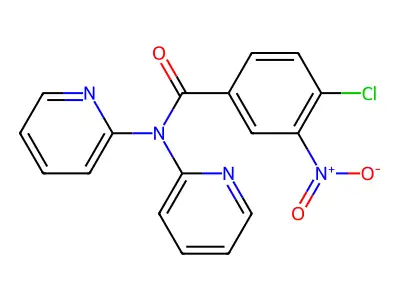 4-chloro-3-nitro-N,N-dipyridin-2-ylbenzamide structure