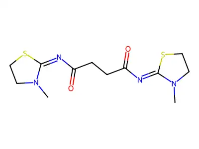 N,N'-Bis(3-methyl-2-thiazolidinylidene)succinamide structure