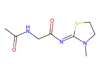 2-Acetamido-N-(3-methyl-2-thiazolidinylidene)acetamide structure