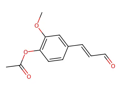 2-Methoxy-4-(3-oxoprop-1-en-1-yl)phenyl acetate structure