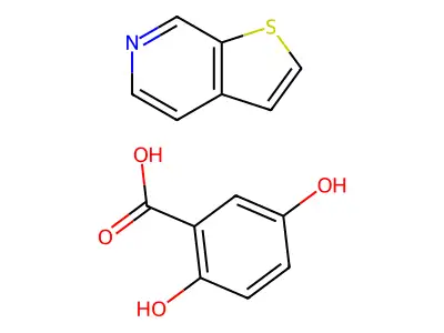 Benzoic acid, 2,5-dihydroxy-, compd. with thieno(2,3-c)pyridine (1:1) structure