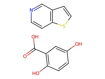 Thieno(3,2-c)pyridine, 2,5-dihydroxybenzoate structure
