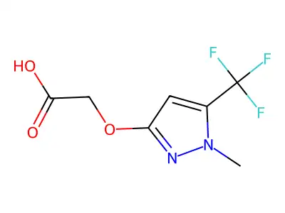 2-{[1-methyl-5-(trifluoromethyl)-1H-pyrazol-3-yl]oxy}acetic acid structure