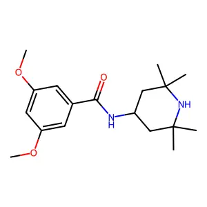 3,5-dimethoxy-N-(2,2,6,6-tetramethylpiperidin-4-yl)benzamide structure