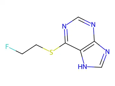 6-(2-fluoroethylsulfanyl)-7H-purine structure