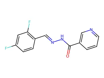 N-[(2,4-difluorophenyl)methylideneamino]pyridine-3-carboxamide structure