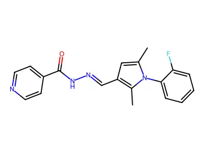 N'-{[1-(2-Fluorophenyl)-2,5-dimethyl-1H-pyrrol-3-yl]methylidene}pyridine-4-carbohydrazide structure