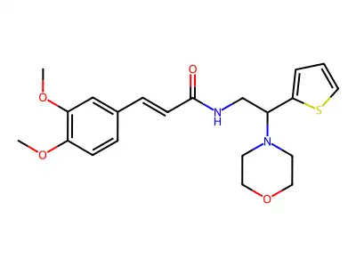 3-(3,4-Dimethoxyphenyl)-N-[2-(morpholin-4-yl)-2-(thiophen-2-yl)ethyl]prop-2-enamide structure