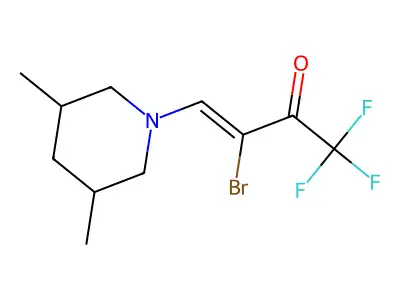 3-Bromo-4-(3,5-dimethylpiperidin-1-yl)-1,1,1-trifluorobut-3-en-2-one structure