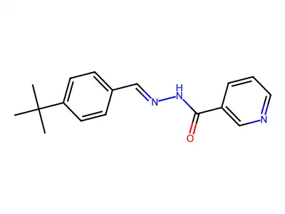N-[(4-tert-butylphenyl)methylideneamino]pyridine-3-carboxamide structure