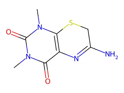 7H-Pyrimido(4,5-b)(1,4)thiazine-2,4(1H,3H)-dione, 6-amino-1,3-dimethyl- structure