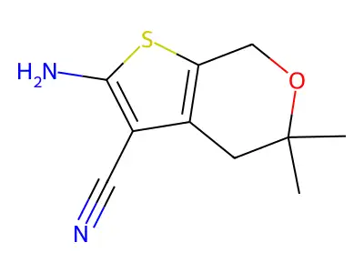 2-Amino-5,5-dimethyl-4,7-dihydro-5H-thieno[2,3-c]pyran-3-carbonitrile structure