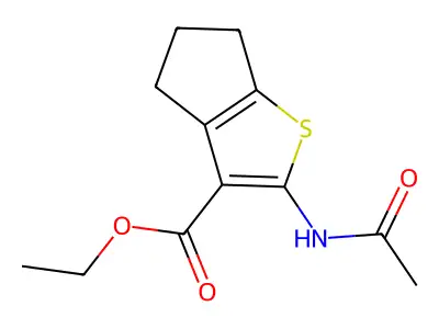 ethyl 2-acetamido-4H,5H,6H-cyclopenta[b]thiophene-3-carboxylate structure
