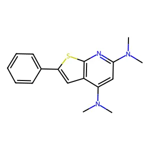 N~4~,N~4~,N~6~,N~6~-Tetramethyl-2-phenylthieno[2,3-b]pyridine-4,6-diamine structure
