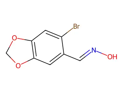 N-[(6-bromo-1,3-benzodioxol-5-yl)methylidene]hydroxylamine structure