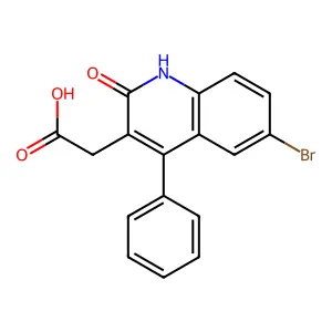 2-(6-Bromo-2-hydroxy-4-phenylquinolin-3-yl)acetic acid structure