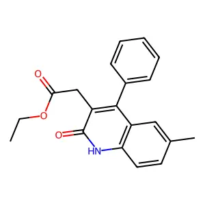 Ethyl 2-(6-methyl-2-oxo-4-phenyl-1,2-dihydroquinolin-3-yl)acetate structure