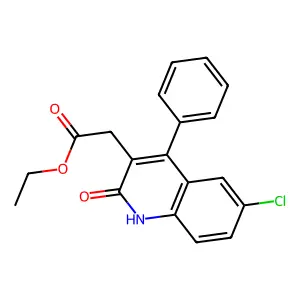 Ethyl 2-(6-chloro-2-oxo-4-phenyl-1,2-dihydroquinolin-3-yl)acetate structure