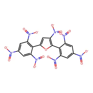 3-Nitro-2,5-bis(2,4,6-trinitrophenyl)furan structure